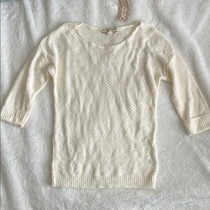 Pink Rose Cream Knit Sweater